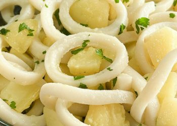 Tintenfisch Salat Kartoffeln