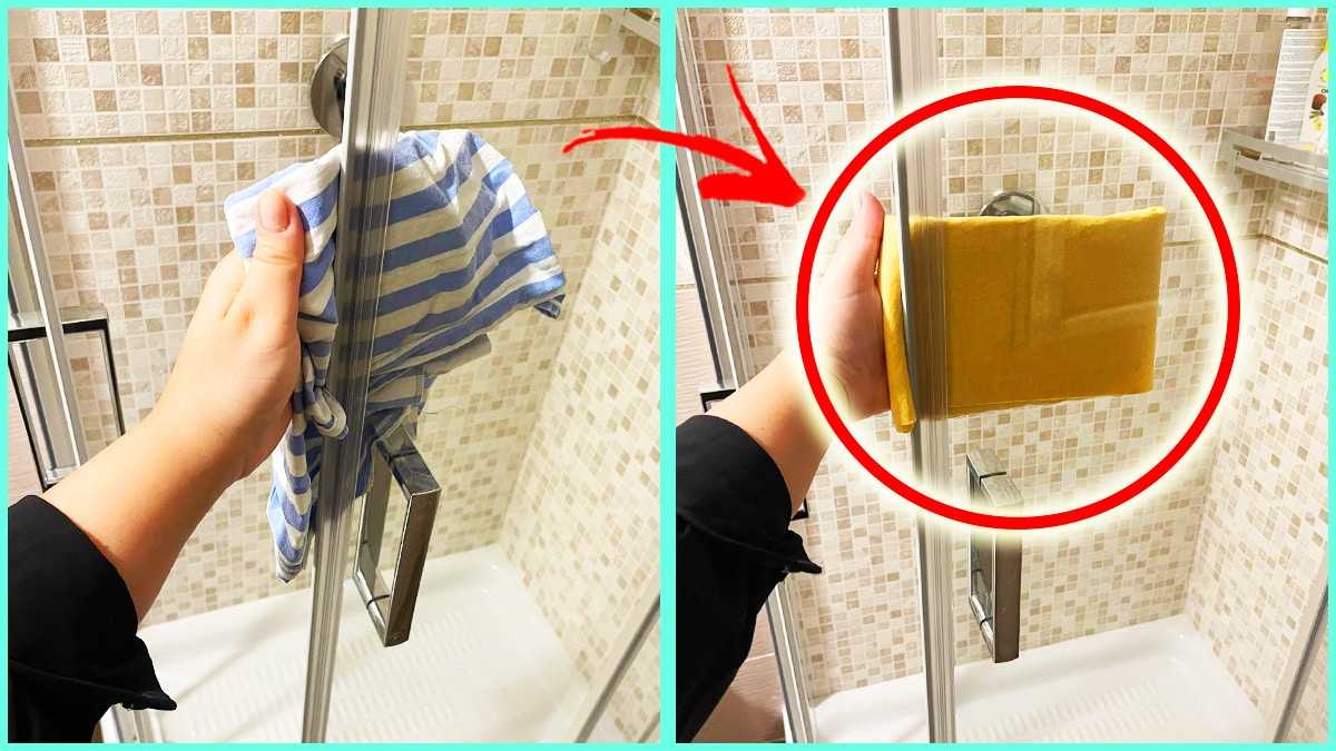 Wie man Kalk von Duschgläsern mit dem 2-Tücher-Trick entfernt